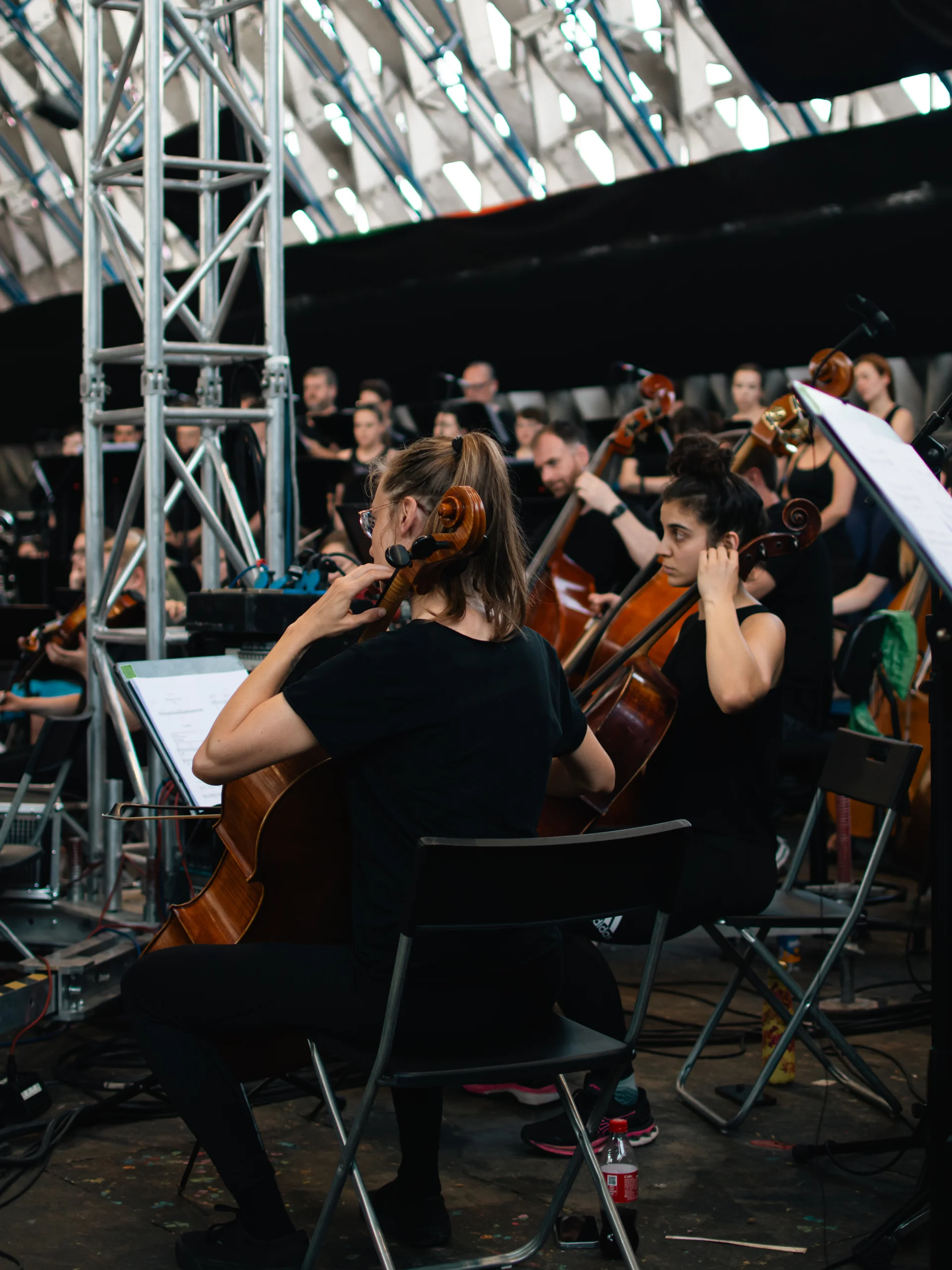 IMPACT — stage view with orchestra, choir, and live electronics at Tanzhalle Berlin.